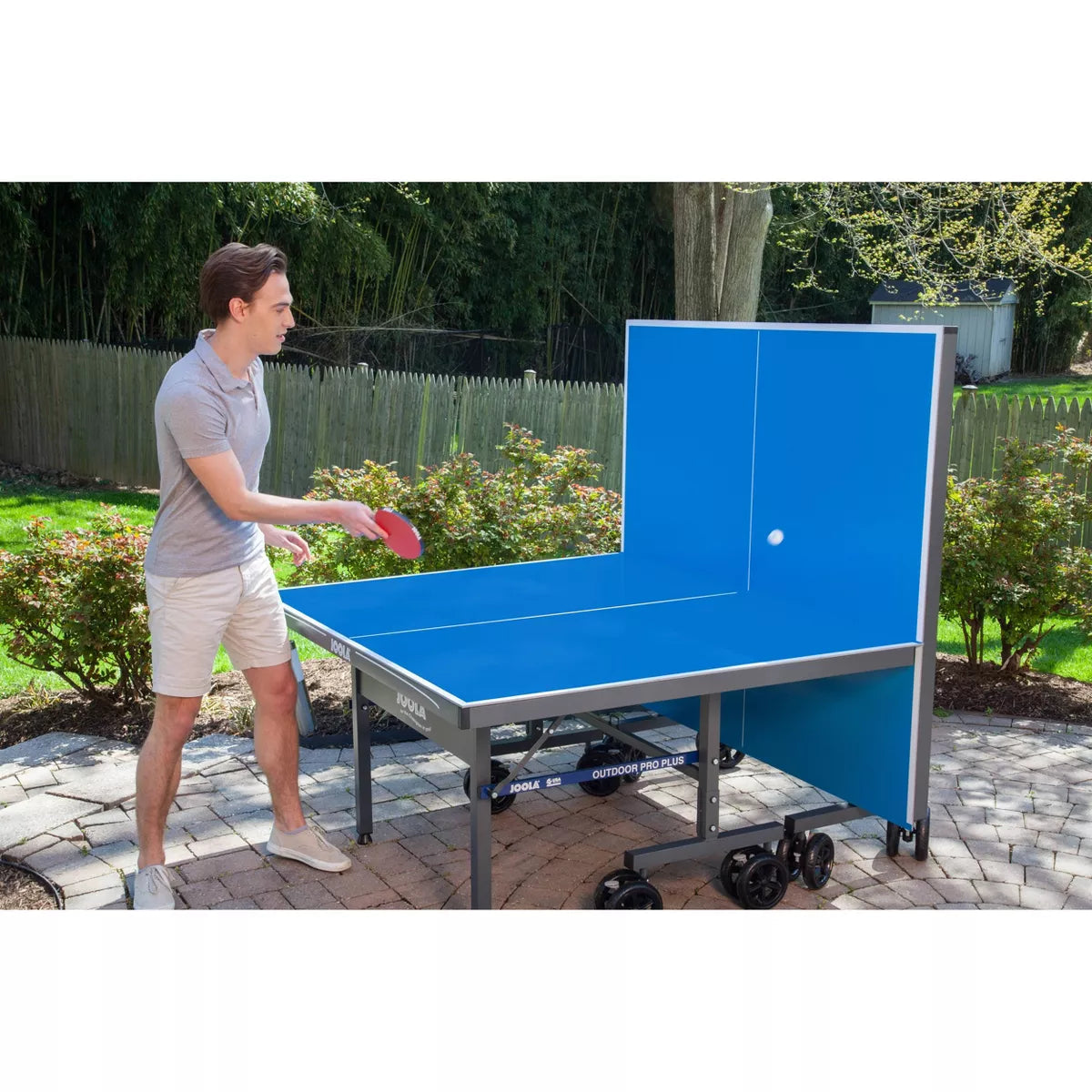 JOOLA Nova Pro Plus Outdoor Table Tennis Table with Weatherproof Net, 9�5 ft, Foldable, Aluminum Surface