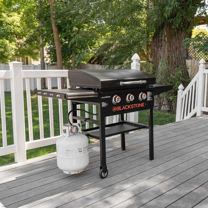 28 Inch Blackstone Griddle 2080 with Hood XL Griddle Original 3-Burner Outdoor Flat Top Grill, with Blackstone Griddle Accessories, Seasoning, and Wholesalehome Gloves and Cloth