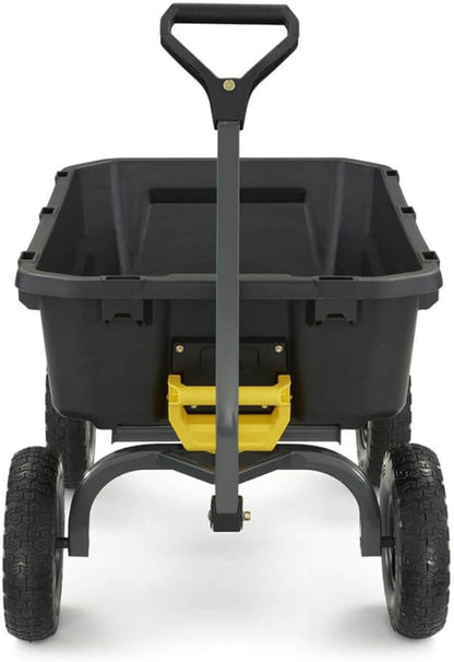 7GCG-NF Heavy-Duty Poly Dump Garden Cart with No-Flat Tires, 7 Cubic Feet, 1200-Pound Capacity, Black, Amazon Exclusive