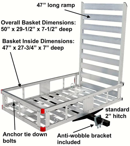 80779 Aluminum Hitch Mount Cargo Carrier with 47�测�� Long Ramp, 1 Pack