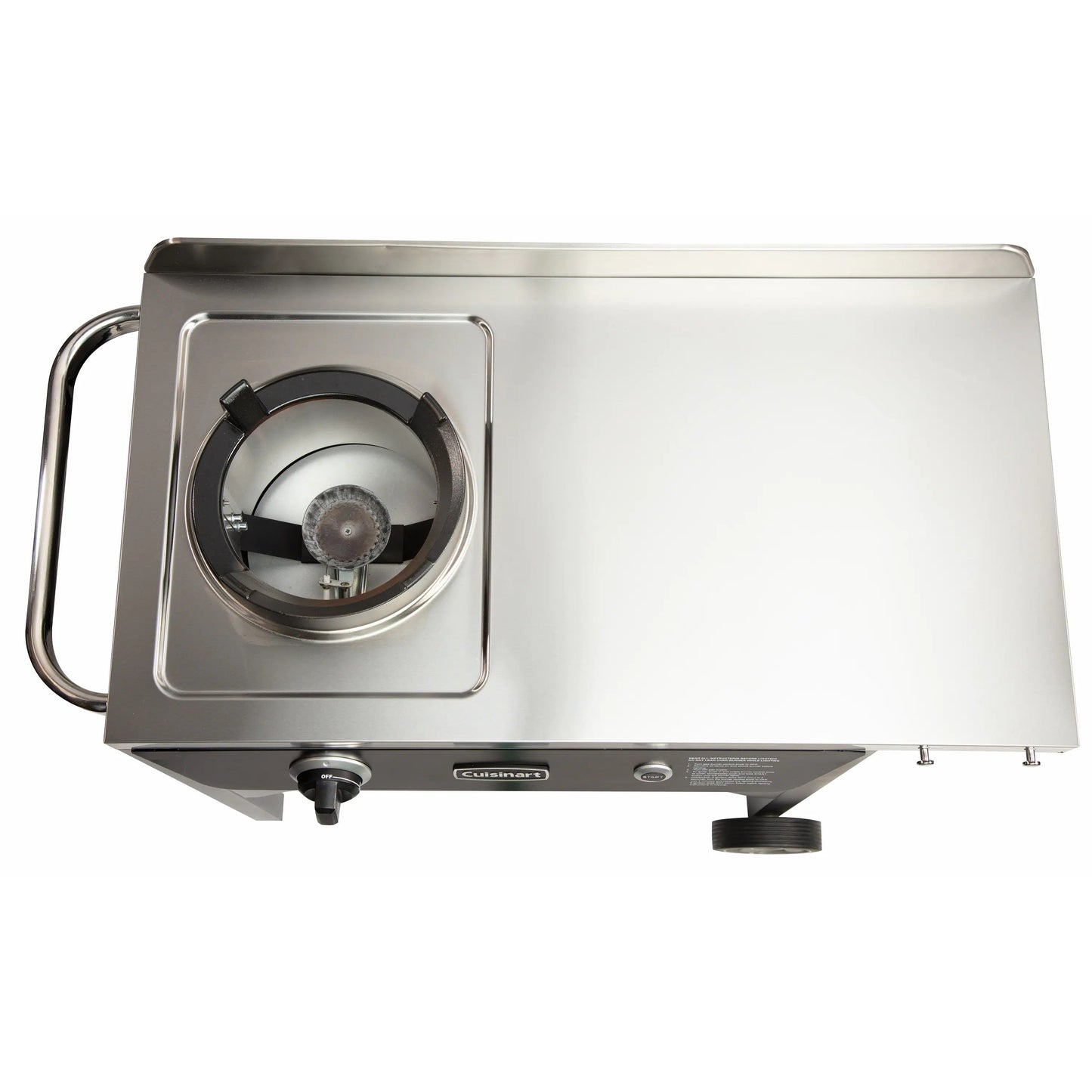 Cuisinart Outdoor Wok Station, 50,000 BTU Propane Outdoor Wok Burner w Prep Table, 14�测�� Carbon Steel Wok for Stir Fry, Searing, BBQ �� Black