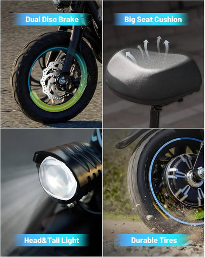 Adults Electric Scooter with Large Middle Basket