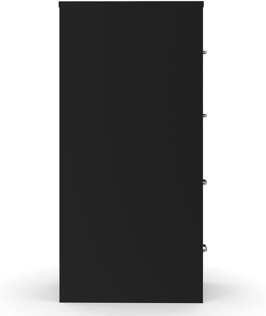 STAPLES 4-Drawer File Cabinet, Lockable, Black, 25"D x 15"W