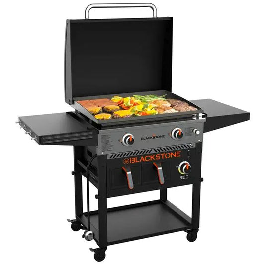 Clearance Sale,Blackstone 2-Burner 28" Griddle with Electric Air Fryer and Hood