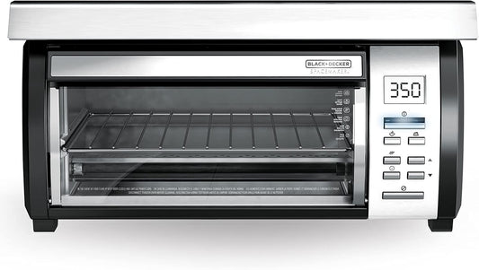 BLACK+DECKER SpaceMaker Under-Counter Toaster Oven, Digital Controls, Black/Stainless Steel, Fits 9�测�� Pizza, TROS1000D