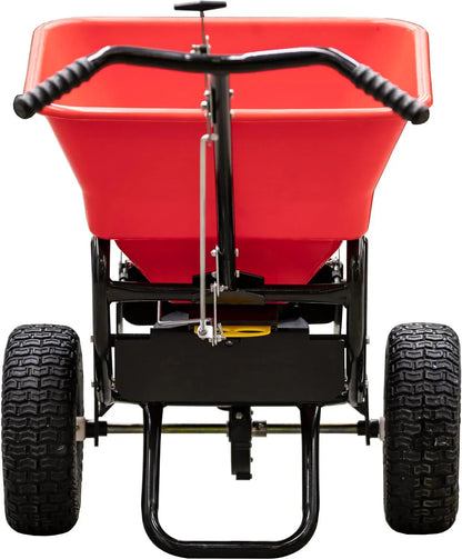 Multi-Purpose Walk Behind Push Spreader, 100 Pound Capacity, Multi Use Tool for Grass Seed, Salt, De-Icer, Fertilizer and Seeds
