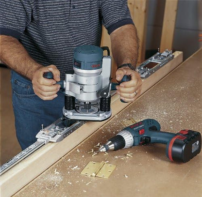BOSCH 1617EVSPK Wood 12 Amp Router Tool Combo Kit 2.25 Horsepower Plunge Router & Fixed Base with a Variable Speed