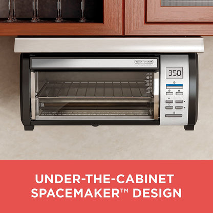 BLACK+DECKER SpaceMaker Under-Counter Toaster Oven, Digital Controls, Black/Stainless Steel, Fits 9锟芥�锟斤拷 Pizza, TROS1000D