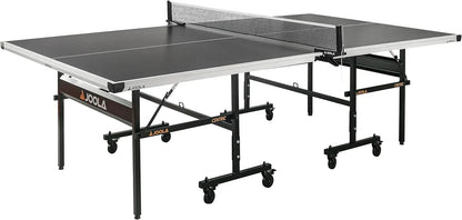 Inside Professional MDF Indoor Ping Pong Table with Quick Clamp Table Tennis Net and Post Set - 10 Minute Easy Assembly - Tournament Quality - Foldable with Single Player Playback Mode