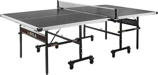 Inside Professional MDF Indoor Ping Pong Table with Quick Clamp Table Tennis Net and Post Set - 10 Minute Easy Assembly - Tournament Quality - Foldable with Single Player Playback Mode